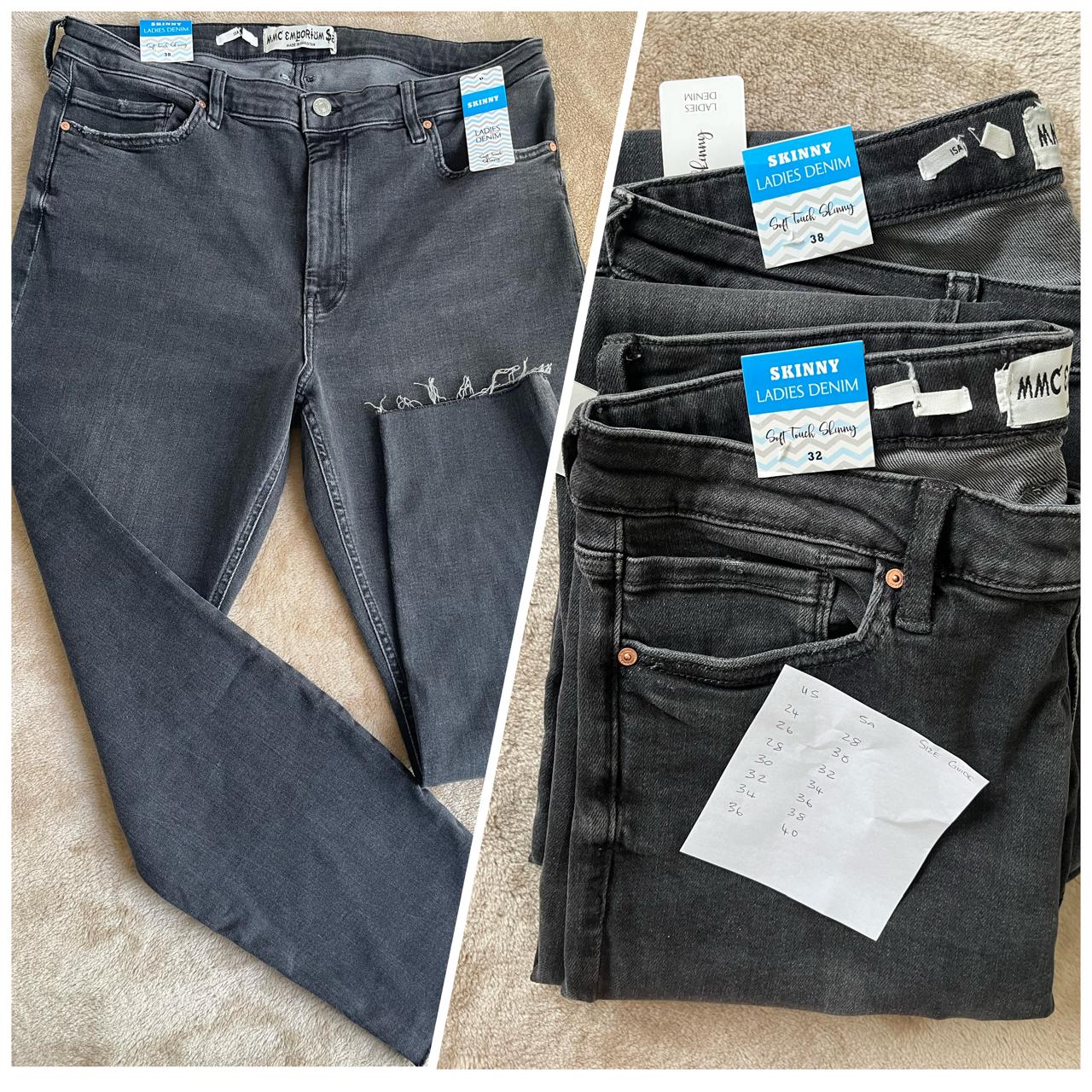 Ladies Denim Jeans - Charcoal