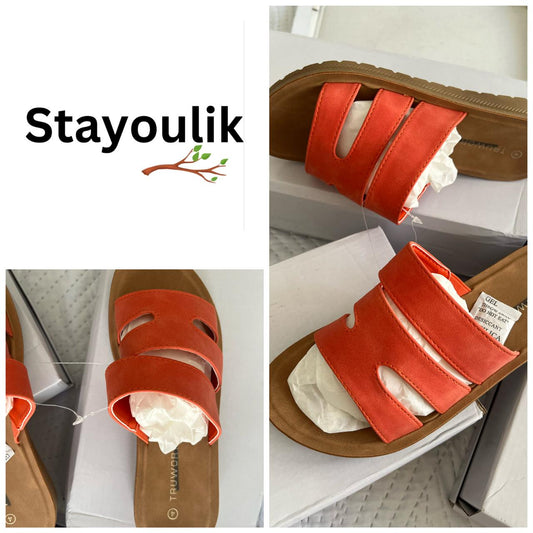 Ladies Orange Summer flat sandal